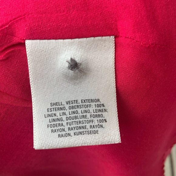 HD in Paris Anthropologie Printemps Linen Shirtdress Size 2 Raspberry color - Picture 6 of 16